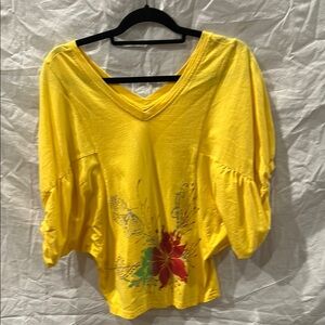 Yellow Floral Women's Top